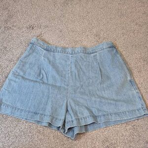 Madewell Flat Front Denim Pull On Shorts Size XL